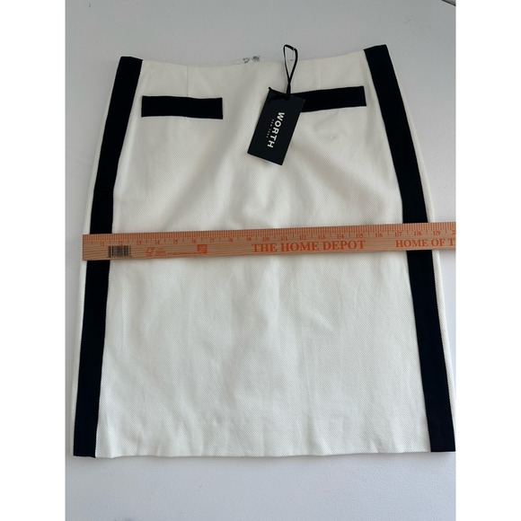 NWT Worth NY, White Black Textured Skirt Suit, Sz: 4 Mod, Retro Aristocrat (b43) - Picture 9 of 10